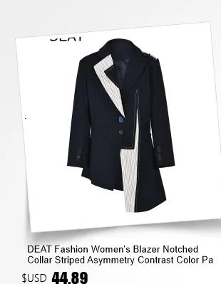 DEAT Fashion Blazer à col châle pour femme, manches longues, strass, double boutonnage, veste ample, nouvelle tendance automne 2024, 7AB1584