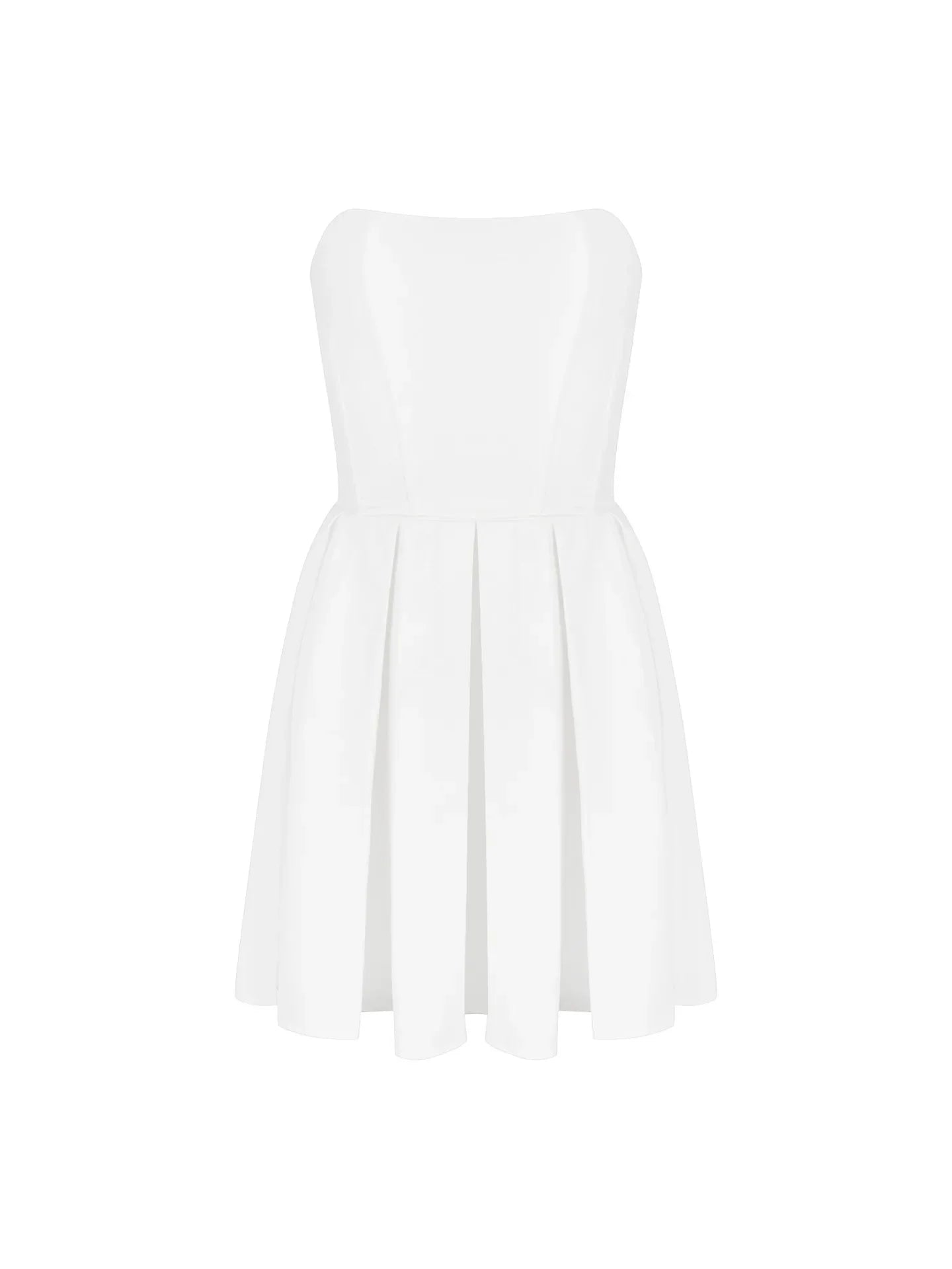 Suninheart  Elegant Strapless Bodycon Party Dresses 2024 New Mini White Corset Dress Sexy Casual Holiday Flare Dress 2024