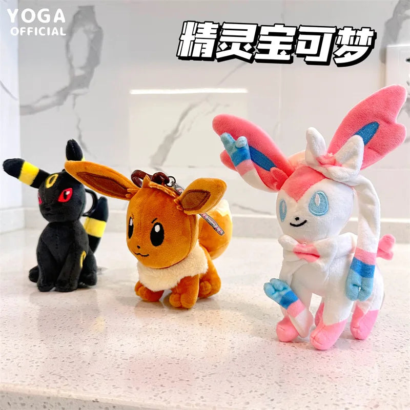 10-13cm Pokemon Plush Toys Pikachu Evee Keychain Pendant Doll Anime Figures Toy Xmas Gift