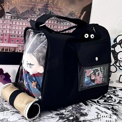 Nuevo estilo Kawaii Itabag para muñecas de 20 cm, bolsos cruzados para chicas de secundaria japonesas, bolso Ita para mujer, bolso de hombro con bolsillo transparente