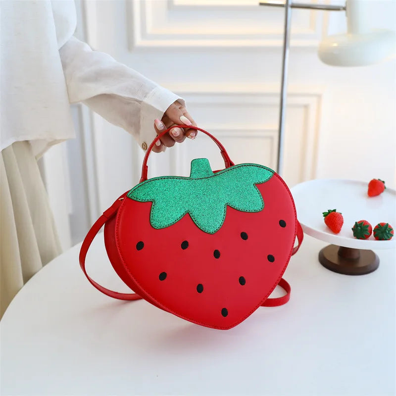 Cute Strawberry Bag For Women Funny Fruit Shape Handbag Women's Small Shoulder Bag Crossbody Bag