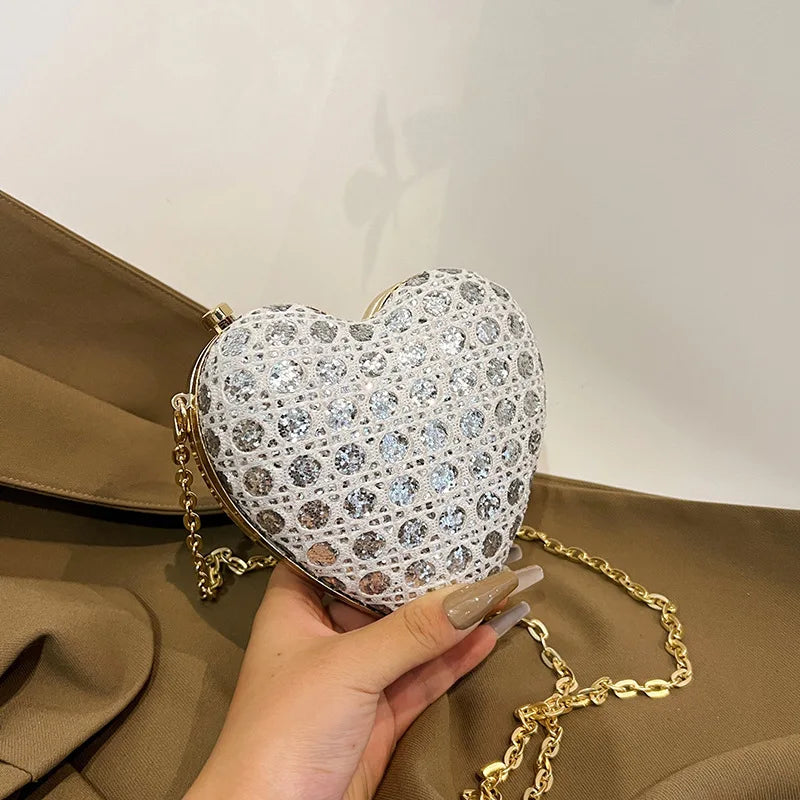 Mini Love Bag Bright Shoulder Cosmetic Bag Popular Women Chain Crossbody Bag