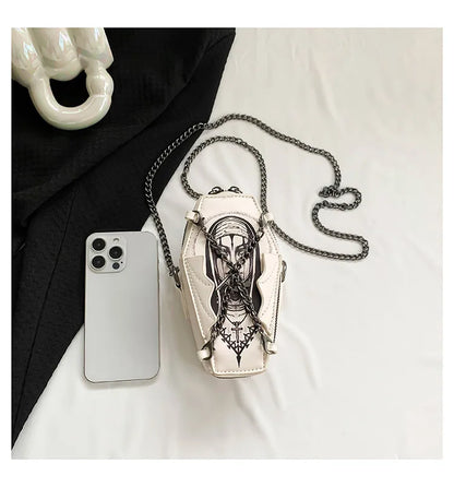 Halloween Cross Skull Printing Shoulder Bag Women Small Chain Crossbody Bag New Harajuku Small Square Bag