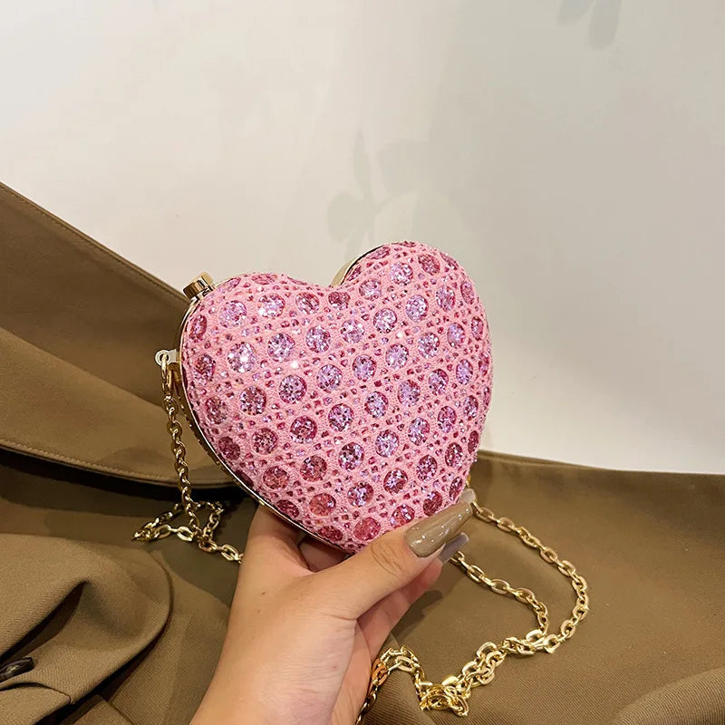 Mini Love Bag Bright Shoulder Cosmetic Bag Popular Women Chain Crossbody Bag