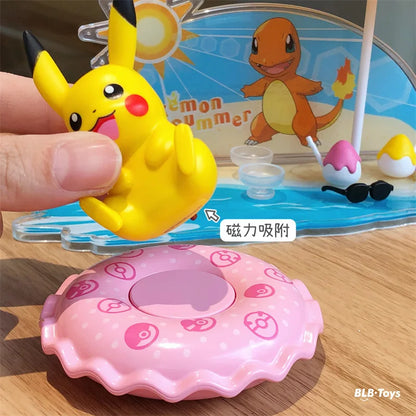 Figurines Pokémon Pocket Monster Pet Elf Ball Scene Set Jouet Pikachu Anime Figure Modèle Enfants Cadeau