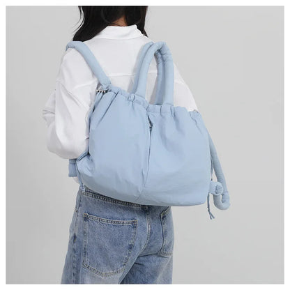 Fashion Large Capacity Puffer Tote Bag Designer Padded Women Handbag Nylon Knotted Strap Shoulder Crossbody Bag Big Shopper Bags