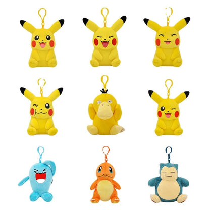 10-13cm Pokemon Plush Toys Pikachu Evee Keychain Pendant Doll Anime Figures Toy Xmas Gift