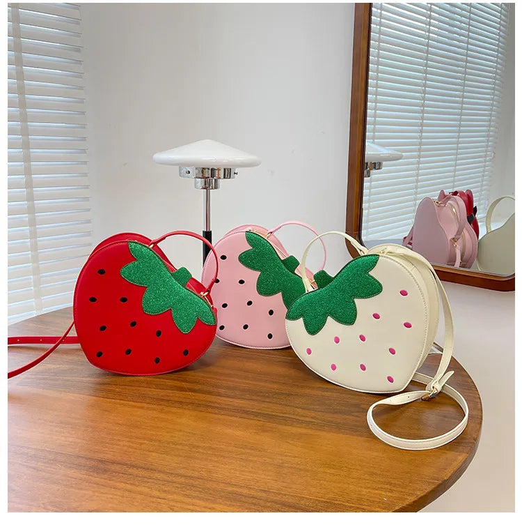 Cute Strawberry Bag For Women Funny Fruit Shape Handbag Women's Small Shoulder Bag Crossbody Bag