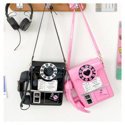 New Telephone Shaped Purses and Handbags for Women Retro Phone Top-Handle Shoulder Bags Crossbody Bag Fashion Female Totes