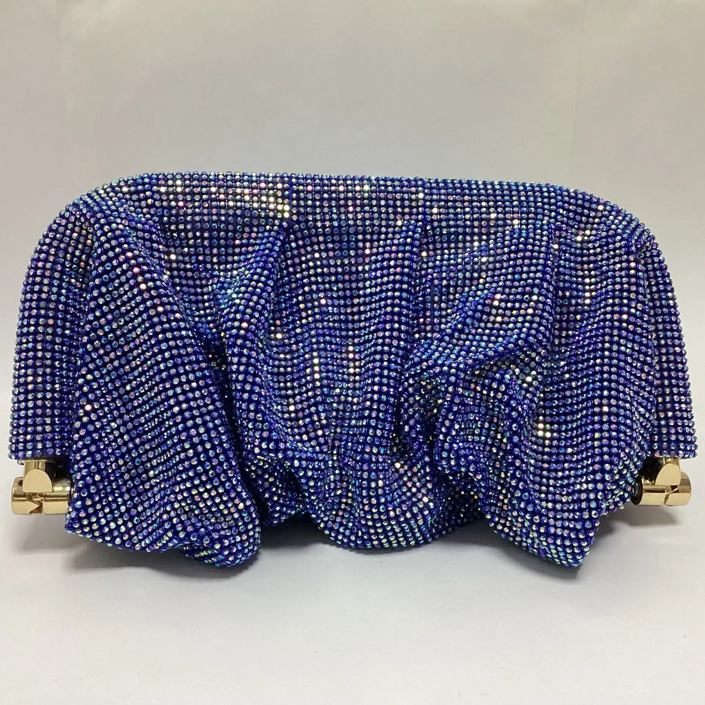 Bolso de mano de lujo con diamantes de imitación fruncidos y degradados para mujer, bolso cruzado con cadena de diamantes brillantes, bolso de fiesta de noche con purpurina