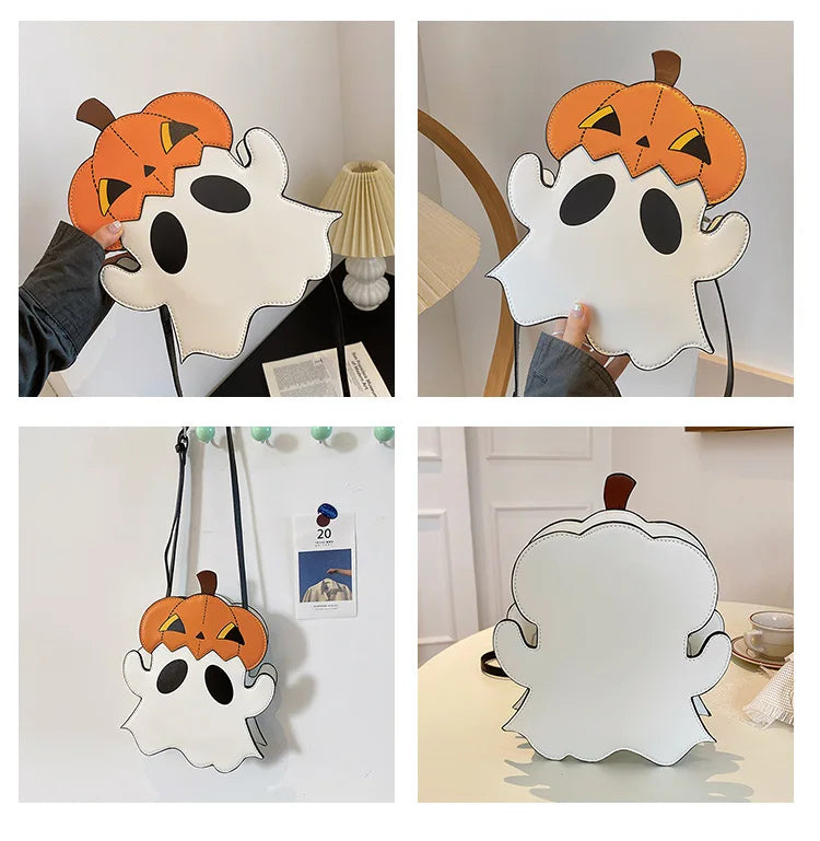 Sac à bandoulière en forme de citrouille d'Halloween drôle sac à main portefeuille décontracté sac à bandoulière de dessin animé