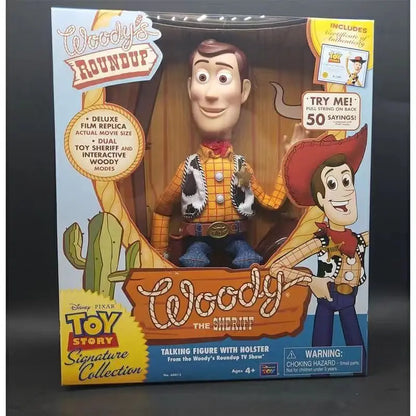 Figuras de acción parlantes de Disney Pixar Toy Story 4 Woody Jessie Buzz Lightyear, modelo de cuerpo de tela, colección limitada, juguetes de regalo