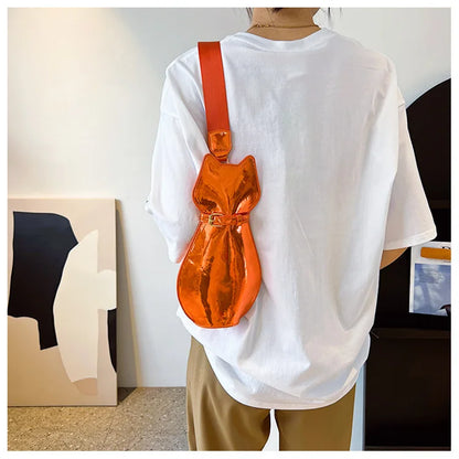 Sac à bandoulière en forme de chat pour femme, sac de poitrine amusant avec dessin animé, petit sac pour téléphone