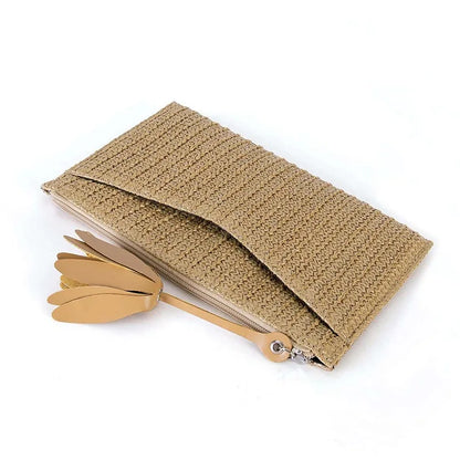 Casual Straw Clutch Bag for Women Bohemian Tassel Envenlope Bag Paper Weave Summer Beach Bag Small Female Purses for Party 2024