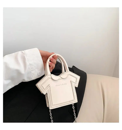 Bolso de hombro pequeño para mujer, bolso con forma de ropa para niñas, mini bolso cruzado con cadena estilo camiseta, bolso portátil de verano para teléfono