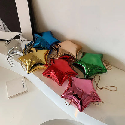 Fashion Acrylic Five Pointed Star Crossbody Bag for Women Candy Color Box Shoulder Bags Cute Funny Chains Small Female Purses