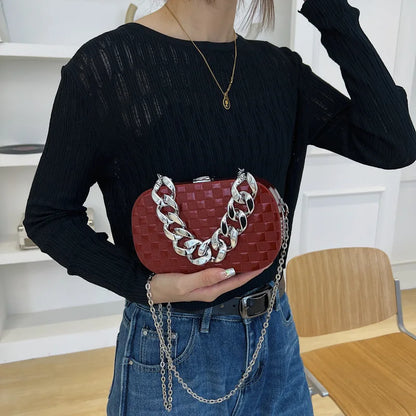 Pochette de soirée en PVC argenté avec design de boîte, sac à bandoulière tendance 2022, mini sacs à main et sacs à main