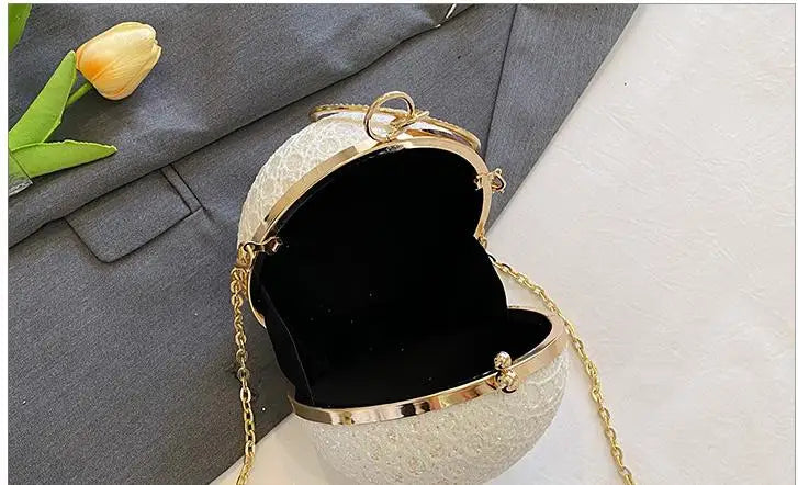 Women Evening Day Clutch Colorful Crystal Diamonds Round Ball Shaped Clutches Lady Handbag Wedding Purse Chain Shoulder Bag