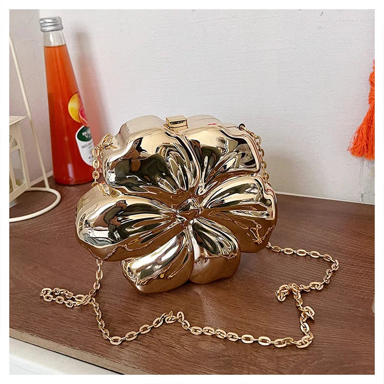 Acrylic Bag For Women Flower Shoulder Bag Fashion Chain Box Crossbody Bag