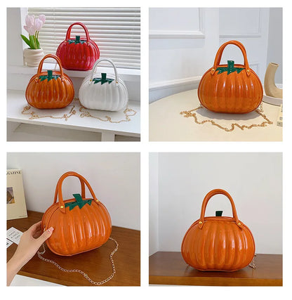 Halloween Gifts Cute Pumpkin Shape Bag 2023 New Fashion Personality Design Foreign Style Portable Shoulder Chain Bag