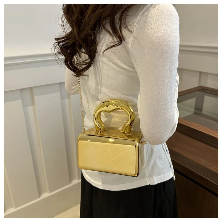 Acrylic box bag for women fashion chain shoulder bag women's chain crossbody dinner bag