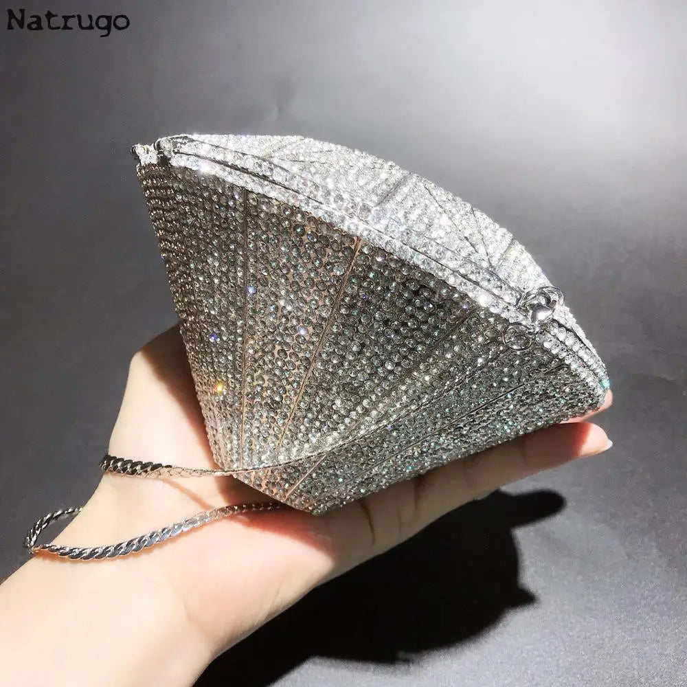 Monedero con cristales brillantes y diamantes de imitación para mujer, bolso de mano brillante, bolso cruzado para boda, fiesta de graduación