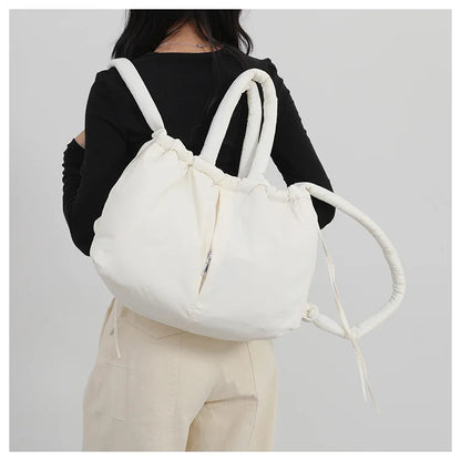 Fashion Large Capacity Puffer Tote Bag Designer Padded Women Handbag Nylon Knotted Strap Shoulder Crossbody Bag Big Shopper Bags