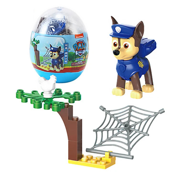 Genuine Paw Patrol Egg Block Action Figure Toy Mighty Pup Super Paws CHASE Marshall Skye Rubble Anime Toys Children Gifts