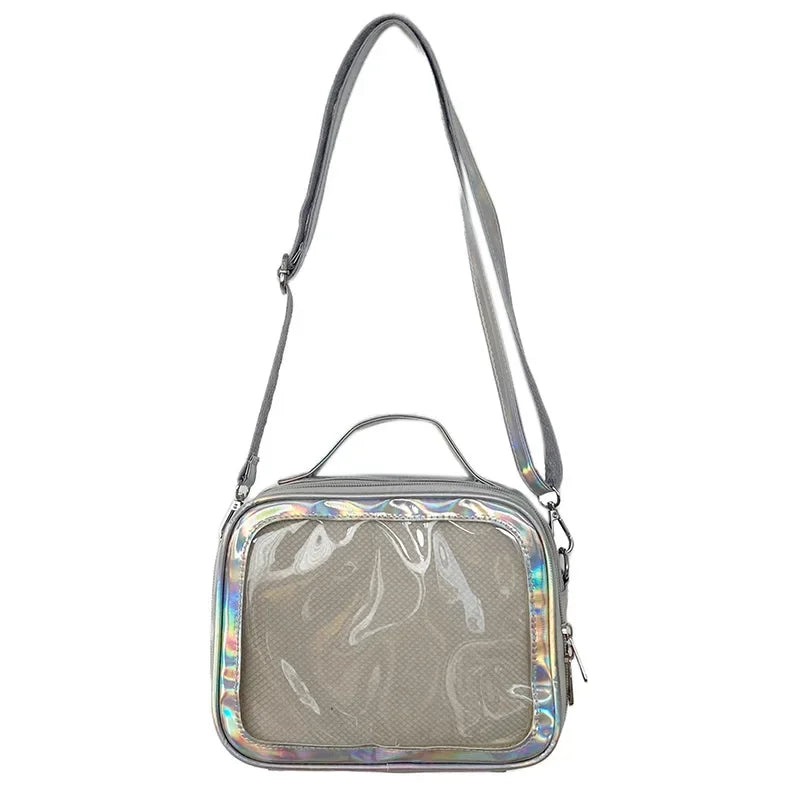 Petit sac Itabag japonais Kawaii pour femmes, sac à bandoulière réfléchissant au laser, sac à bandoulière pour écolières, sac transparent, sac Ita JK