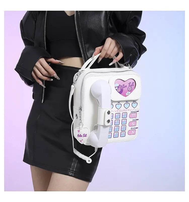 Bolso de mano para mujer, divertido bolso de hombro con forma de teléfono para niñas, estilo de moda femenino, lindo bolso cruzado