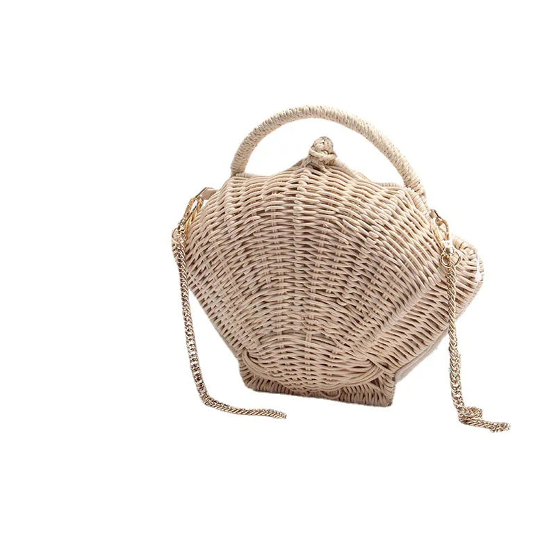 Bolsos de hombro de mimbre de moda para mujer, bolsos tejidos de mimbre, lindos bolsos cruzados, bolsos de paja para playa de verano, pequeños bolsos Bali