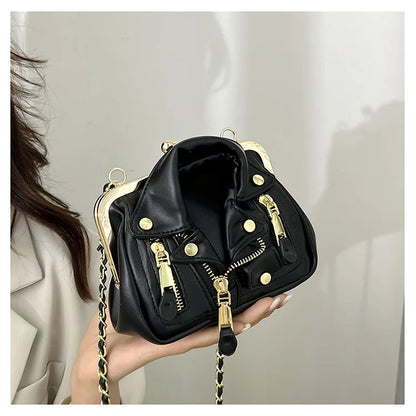 Luxury Designer Women Bag High Quality PU Leather Shoulder Bag Fashion Mini Clothe Shape Crossbody Bag Trendy Personality Purses