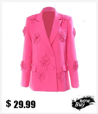 DEAT Fashion Blazer Femme Col Cranté Double Boutonnage Paillettes Manches Longues Rose Costume Vestes Automne 2024 Nouvelle Marée 7AB643