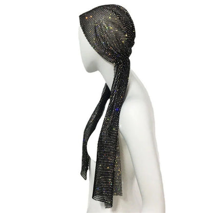 Glitter Rhinestone Woman Headscarf Diamond Elastic Hair Scarf Outdoor Clubwear Headwear Dropshipping Wholesale