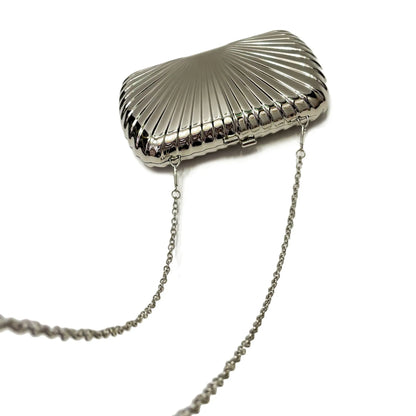 Bolso de mano de metal de moda para mujer, bolso de hombro tipo bandolera con cadenas de lujo, elegante bolso de fiesta de noche con purpurina 2024