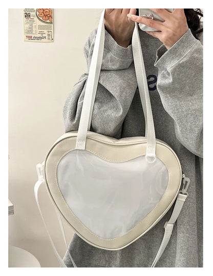 2024 Nouveaux sacs à bandoulière en forme de cœur avec longue poignée pour femmes Sac à main et sac à main de luxe à la mode coréenne pour femmes mignonnes