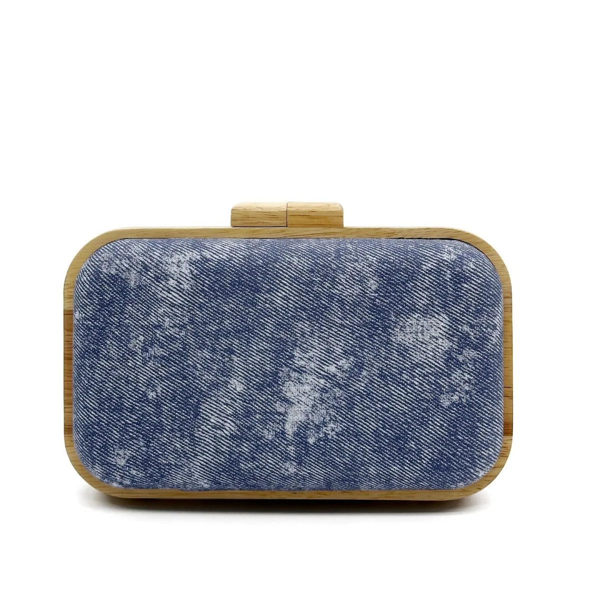 Pochette vintage en denim délavé pour femme, sac à bandoulière avec chaîne, sac à main tendance avec clip en bois, sac de soirée, sac de mariage