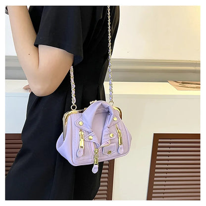 Luxury Designer Women Bag High Quality PU Leather Shoulder Bag Fashion Mini Clothe Shape Crossbody Bag Trendy Personality Purses