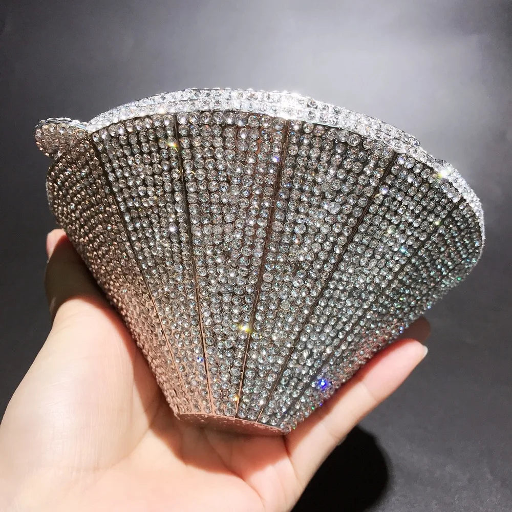 Monedero con cristales brillantes y diamantes de imitación para mujer, bolso de mano brillante, bolso cruzado para boda, fiesta de graduación