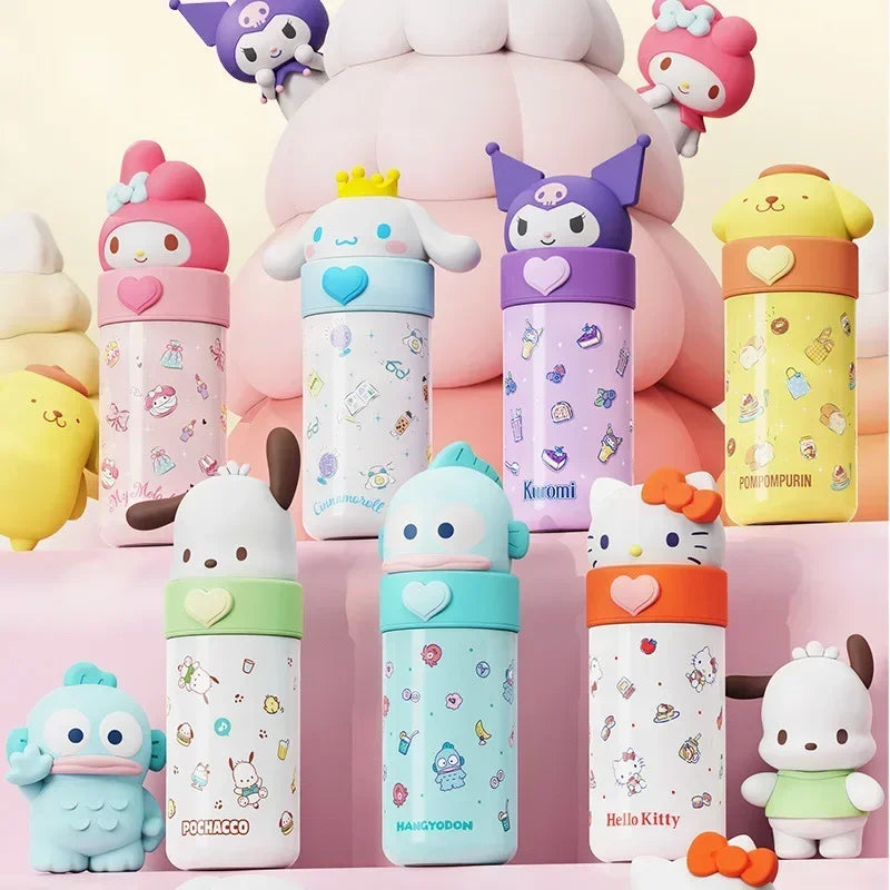 Bouteille isotherme en acier inoxydable Sanrio Hello Kitty 350 ml Kawaii Kuromi Cinnamoroll Melody pour enfants