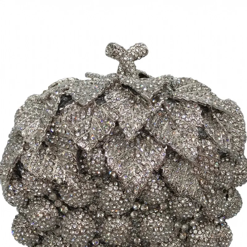 Bolso de mano de noche con forma de uva para mujer, bonito bolso de hombro con brillantes y diamantes de imitación para banquetes y fiestas de graduación