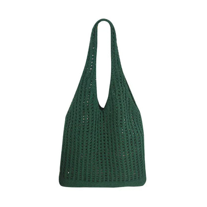 Casual Hollow Out Women Shoulder Bags Knitted Large Capacity Tote Bag Weave Lady Handbags Simple Big Summer Beach Bag 2024