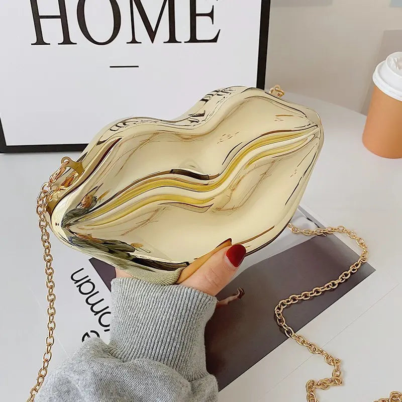 Bolso bandolera con forma de boca divertida para mujer, diseño creativo de labios, bolsos de hombro, linda caja pequeña de acrílico, bolsos femeninos 2024