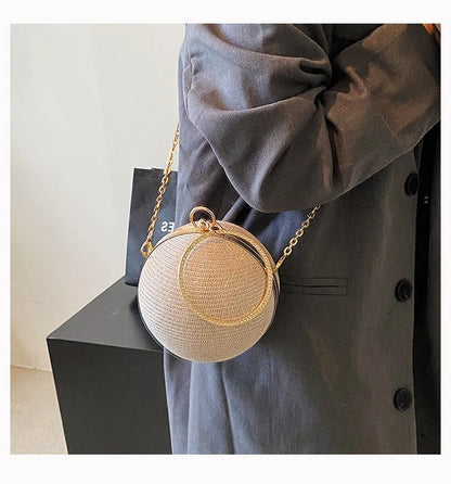 Elegant Luxury Women Clutch Bag Evening Bag With Rhinestone Exquisite For Ladies Wedding Party Round ball Bag Handbag Clutches