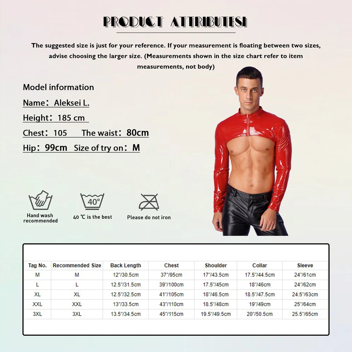 YiZYiF Sexy Mens Wetlook Leather Muscle Tank Top Gay Male Party Clubwear Stage Costume Zipper Shiny Long Sleeve Crop Tops