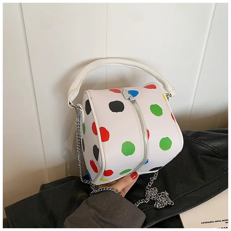 Bolso de hombro para mujer, divertido bolso con forma de dado, moderno bolso de mano con diseño de ondas en colores contrastantes, elegante bolso cruzado portátil para mujer, pequeño bolso cuadrado