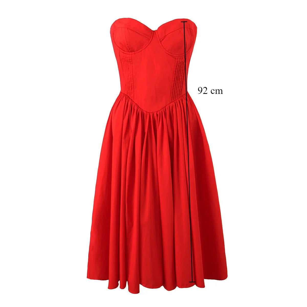 Suninheart Summer Strapless Bodycon Dress 2024 New Arrivals Cotton Red Sexy Party Dresses Fashion Female Clothing