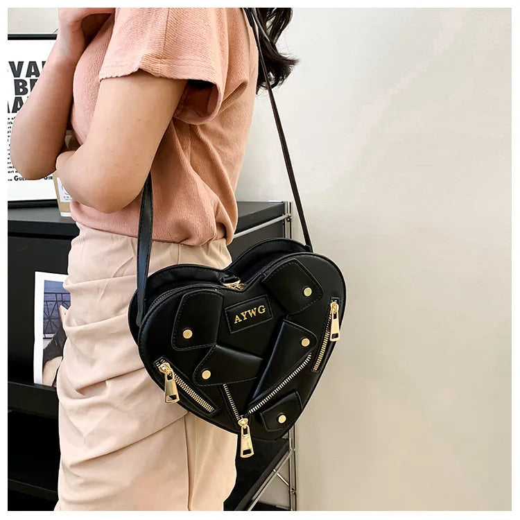 Motorcycle Style Clothes Shape Crossbody Bag Spice Girl Style Shoulder Bag Women Heart Shape Handbag Love Messenger Bag