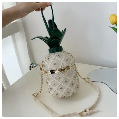 Bolsos con forma de piña para mujer, bolsos de mano para mujer, bolsos de hombro tipo mensajero, bolsos de lujo, bolsos de diseñador para mujer