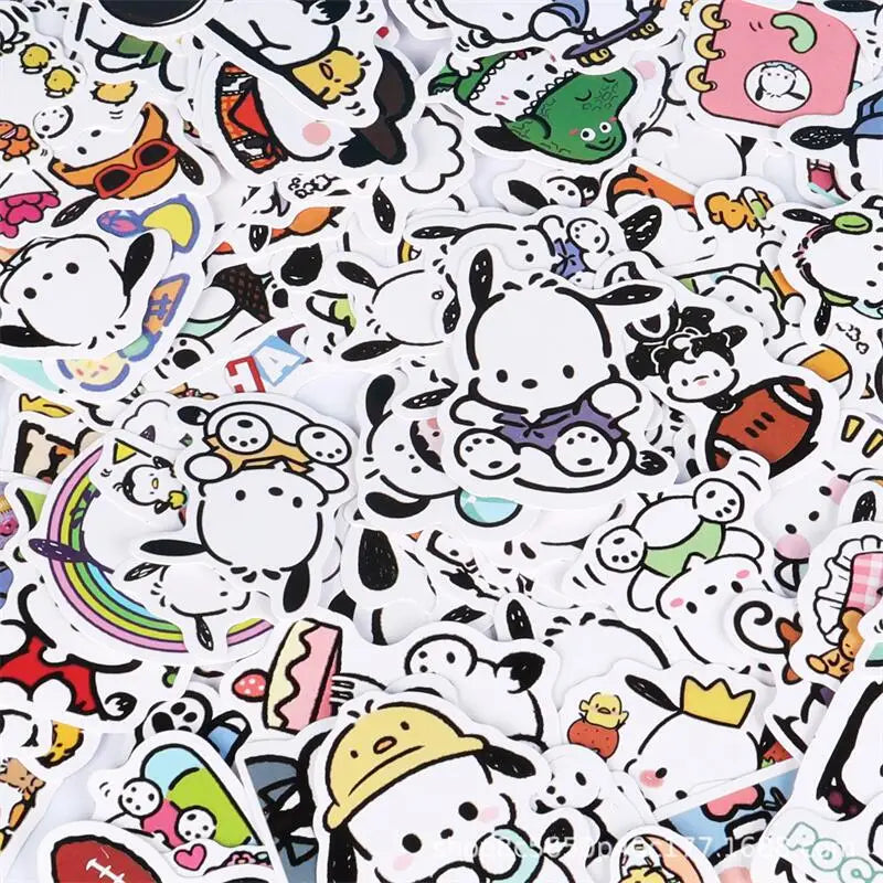 63Pcs Sanrio Hello Kitty Kuromi Cinnamoroll Pochacco Stickers for Kids Girls DIY Laptop Phone Diary Cute Cartoon Sanrio Sticker